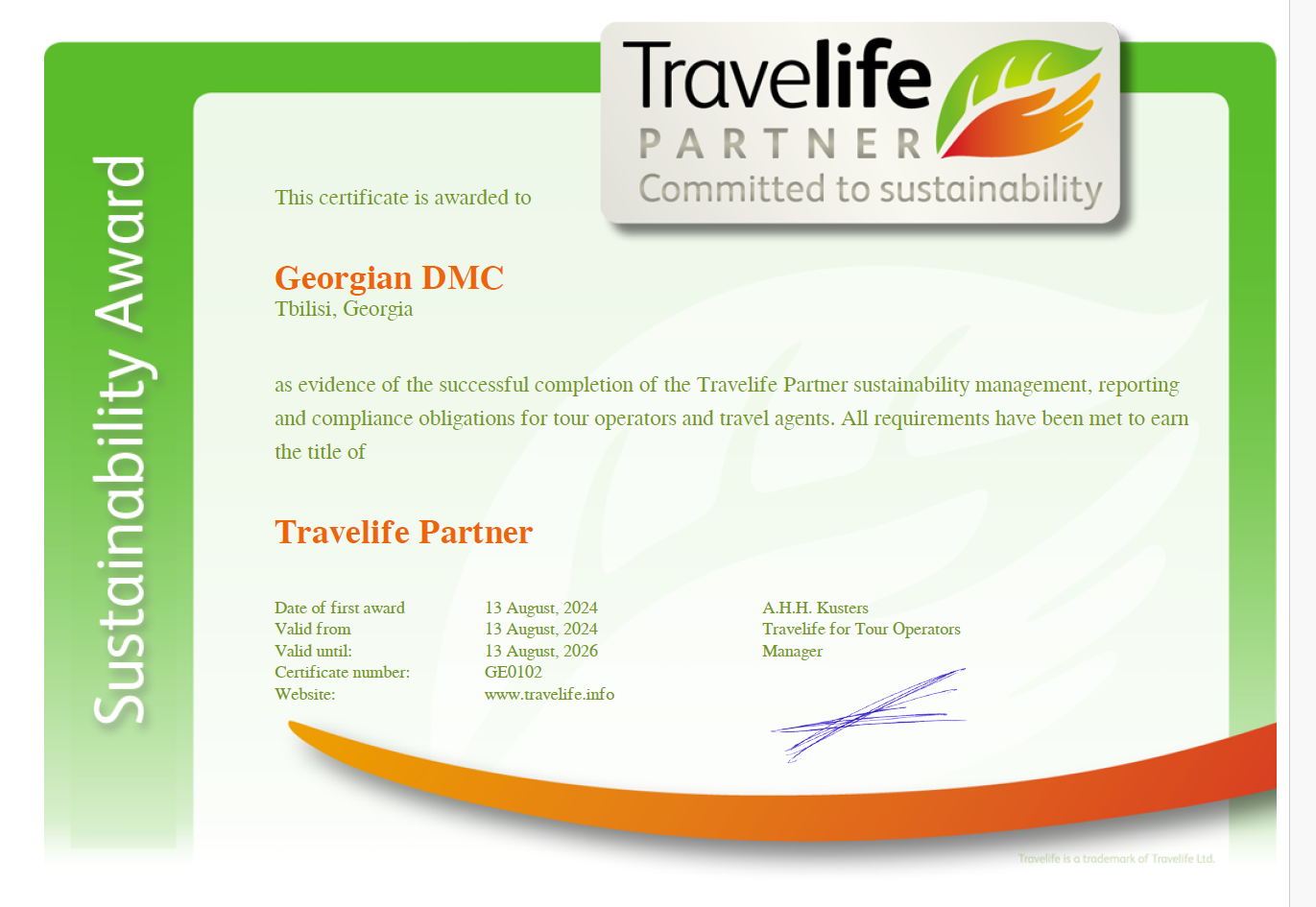 Travelife Certificate